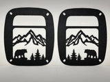 BEAR MOUNTAIN SCENE TAIL LIGHT COVER FOR JEEP WRANGLER TJ
