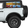 BOATS MOUNTAINS LANDSCAPE QUARTER WINDOW DECAL FITS 2021+ FORD BRONCO 2 DOOR HARD TOP