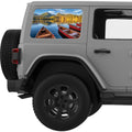 BOATS MOUNTAINS LANDSCAPE QUARTER WINDOW DECAL FITS 2011-2018 JEEP WRANGLER 4 DOOR HARD TOP JKU