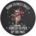 BORN TO DILLY DALLY BLACK TIRE COVER