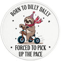 BORN TO DILLY DALLY PEARL  WHITE CARBON FIBER TIRE COVER