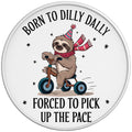 BORN TO DILLY DALLY WHITE TIRE COVER