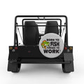 BORN TO FISH FORSED TO WORK SILVER CARBON FIBER TIRE COVER FOR MOKE