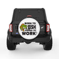 BORN TO FISH FORSED TO WORK WHITE TIRE COVER