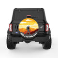 BORN TO WANDER BLACK CARBON FIBER TIRE COVER