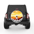 BORN TO WANDER SILVER CARBON FIBER TIRE COVER