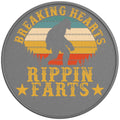 BREAKING HEARTS RIPPING FARTS SASQUATCH SILVER CARBON FIBER TIRE COVER