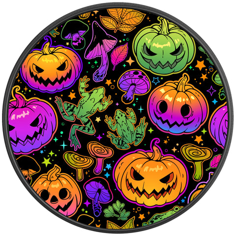 BRIGHT COLORFUL PUMPKINS PEARL  WHITE CARBON FIBER TIRE COVER