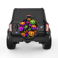 BRIGHT COLORFUL PUMPKINS BLACK CARBON FIBER TIRE COVER
