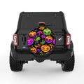 BRIGHT COLORFUL PUMPKINS BLACK TIRE COVER