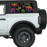 BRIGHT COLORFUL PUMPKINS QUARTER WINDOW DECAL FITS 2021+ FORD BRONCO 2 DOOR HARD TOP