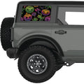 BRIGHT COLORFUL PUMPKINS QUARTER WINDOW DECAL FITS 2021+ FORD BRONCO 4 DOOR HARD TOP