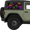 BRIGHT COLORFUL PUMPKINS QUARTER WINDOW DECAL FITS 2011-2018 JEEP WRANGLER 2 DOOR HARD TOP JK