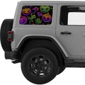 BRIGHT COLORFUL PUMPKINS QUARTER WINDOW DECAL FITS 2011-2018 JEEP WRANGLER 4 DOOR HARD TOP JKU