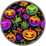 BRIGHT COLORFUL PUMPKINS SILVER CARBON FIBER TIRE COVER