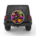 BRIGHT COLORFUL PUMPKINS SILVER CARBON FIBER TIRE COVER