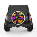 BRIGHT COLORFUL PUMPKINS PEARL  WHITE CARBON FIBER TIRE COVER