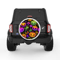 BRIGHT COLORFUL PUMPKINS WHITE TIRE COVER