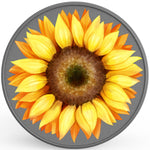 BRIGHT YELLOW SUNFLOWER SILVER CARBON FIBER TIRE COVER