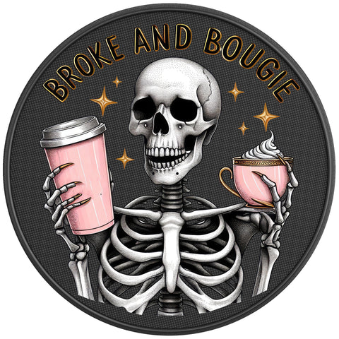 BROKE AND BOUGIE SKELETON PEARL  WHITE CARBON FIBER TIRE COVER