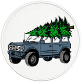 BRONCO CHRISTMAS TREE AREA 51 PEARL  WHITE CARBON FIBER TIRE COVER