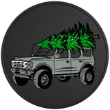BRONCO CHRISTMAS TREE CACTUS GRAY BLACK TIRE COVER