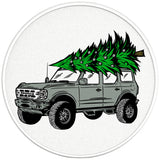 BRONCO CHRISTMAS TREE CACTUS GRAY PEARL  WHITE CARBON FIBER TIRE COVER