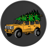 BRONCO CHRISTMAS TREE CYBER ORANGE BLACK CARBON FIBER TIRE COVER