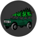 BRONCO CHRISTMAS TREE ERUPTION GREEN BLACK CARBON FIBER TIRE COVER