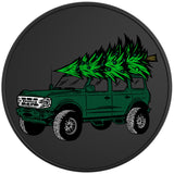 BRONCO CHRISTMAS TREE ERUPTION GREEN BLACK TIRE COVER