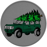 BRONCO CHRISTMAS TREE ERUPTION GREEN SILVER CARBON FIBER TIRE COVER