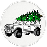 BRONCO CHRISTMAS TREE OXFORD WHITE PEARL  WHITE CARBON FIBER TIRE COVER
