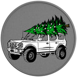 BRONCO CHRISTMAS TREE OXFORD WHITE SILVER CARBON FIBER TIRE COVER