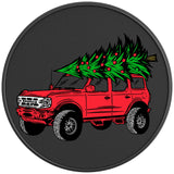 BRONCO CHRISTMAS TREE RACE RED BLACK CARBON FIBER TIRE COVER