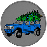 BRONCO CHRISTMAS TREE VELOCITY BLUE SILVER CARBON FIBER TIRE COVER