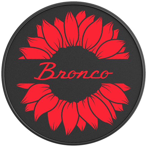 BRONCO SUNFLOWER RACE RED BLACK CARBON FIBER TIRE COVER