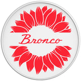 BRONCO SUNFLOWER RACE RED WHITE TIRE COVER