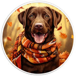 BROWN LABRADOR FALL PEARL  WHITE CARBON FIBER TIRE COVER