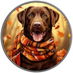 BROWN LABRADOR FALL SILVER CARBON FIBER TIRE COVER