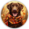 BROWN LABRADOR FALL WHITE TIRE COVER