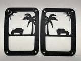 BEACH SCENE TAIL LIGHT COVER FOR JEEP WRANGLER JK