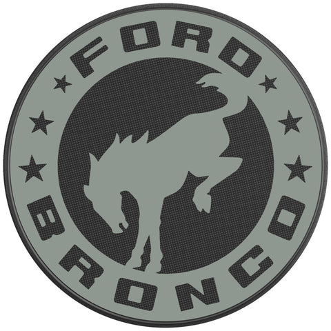 BUCKING BRONCO CIRCLE CACTUS GRAY BLACK CARBON FIBER TIRE COVER