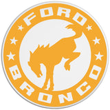 BUCKING BRONCO CIRCLE CYBER ORANGE WHITE TIRE COVER