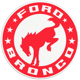 BUCKING BRONCO CIRCLE RACE RED PEARL  WHITE CARBON FIBER TIRE COVER