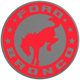 BUCKING BRONCO CIRCLE RACE RED SILVER CARBON FIBER TIRE COVER