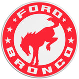 BUCKING BRONCO CIRCLE RACE RED WHITE TIRE COVER