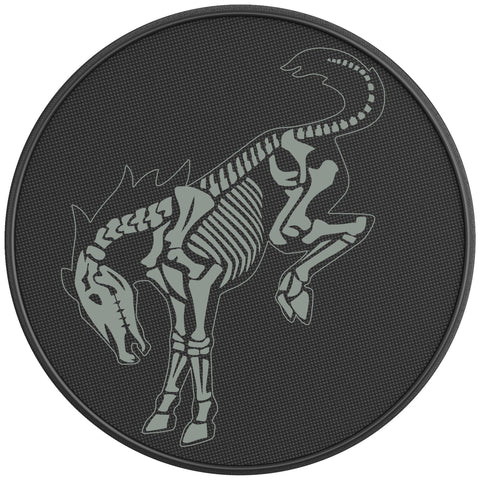 BUCKING BRONCO SKELETON CACTUS GRAY BLACK CARBON FIBER TIRE COVER