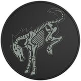 BUCKING BRONCO SKELETON CACTUS GRAY BLACK TIRE COVER