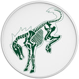 BUCKING BRONCO SKELETON ERUPTION GREEN WHITE TIRE COVER