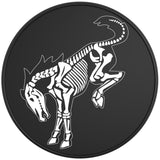 BUCKING BRONCO SKELETON OXFORD WHITE BLACK TIRE COVER